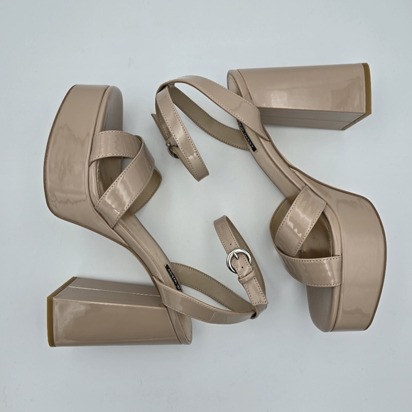 Nine West Joya3 Block Heel Ankle Strap Sandals, Nude, like-new, Size 9M - Picture 15 of 16